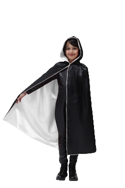 MANTELLO CAPPUCCIO DOUBLE NERO-BIANCO BAMBINO